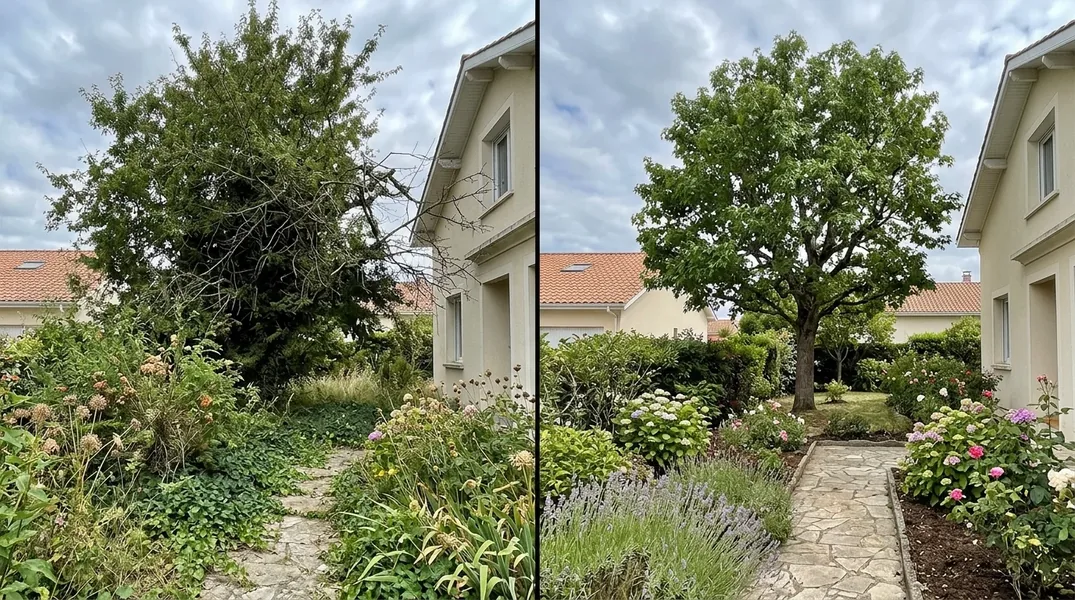 Comment élaguer un pin maritime ou un chêne de grande taille dans un jardin à Pessac ?
